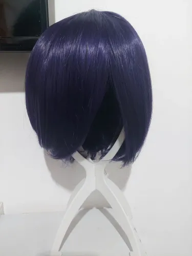 Peruca cosplay curta roxa