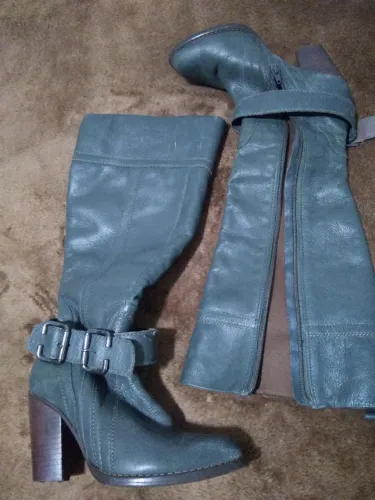 Bota em couro verde Ellus original 