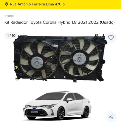 KIT RADIADOR TOYOTA COROLLA HYBRID 1.8 2022