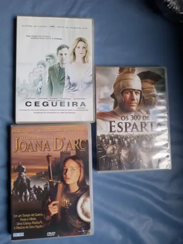 DVDs - Joana D'Arc, Os 300 de Esparta e Cegueira