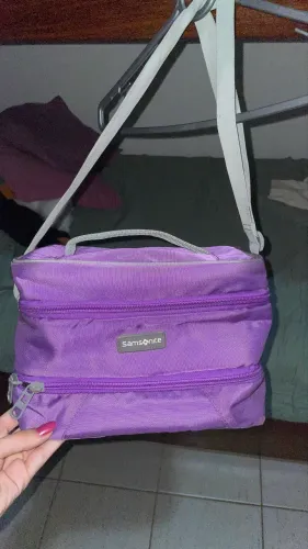 Lancheira / bolsa térmica Samsonite roxa com duas divisões