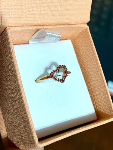 Anel Life Ouro Rosé 18k e Pedras Rosas NOVO