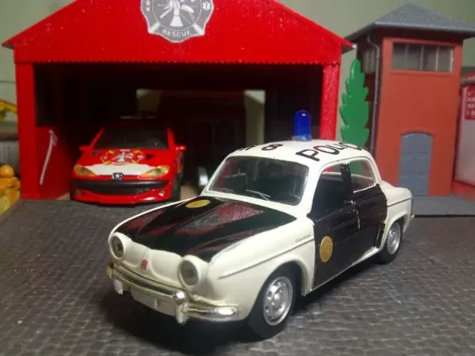 MINIATURA Willys Dauphine 1961 - Police 8 - Carros Nacionais II.