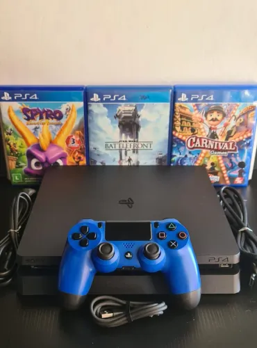 PS4 SLIM 1TB (SEMI-NOVO) C/ GARANTIA_ SOMOS LOJA FÍSICA EM CAXIAS