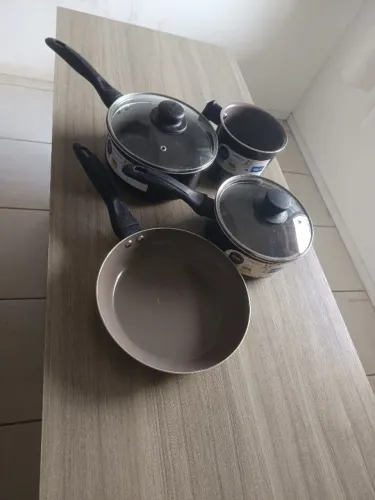Conjunto de panelas Novas Revestimento cerâmico-Ceramic Life antiaderente Brinox - 4 peças