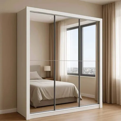 Roupeiro Casal Premium Larg. 1.88m 3 Portas C/ 3 Espelho rf86