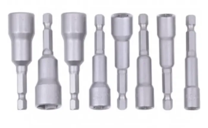 Jogo Soquetes Magnético Longo, Encaixe sextavado, 6 ao 13mm - 08pcs 65mm