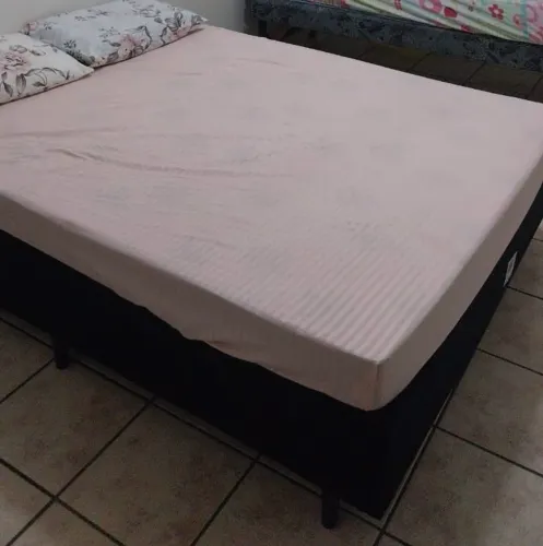 Cama Box Casal + Colchão de Espuma - Seminova