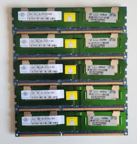 05 modulos de Memória 8GB 2Rx4 PC3-10600R Nanya - HPE 500205-071 - Quantidade 05