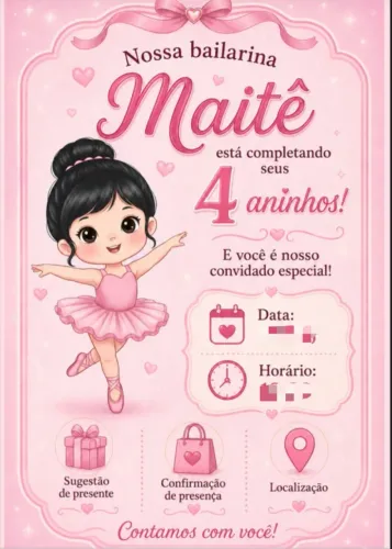 Convite de aniversário interativo 