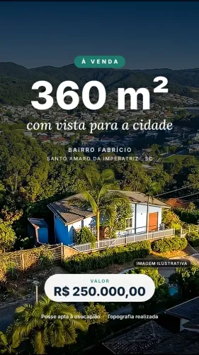 Terreno de 360 m² com casa, em ponto alto de Santo Amaro da Imperatriz