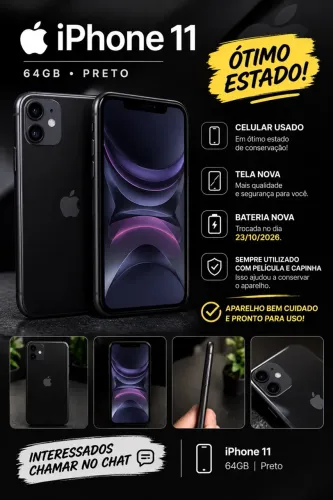 ? iPhone 11 64GB Preto ? Ótimo Estado