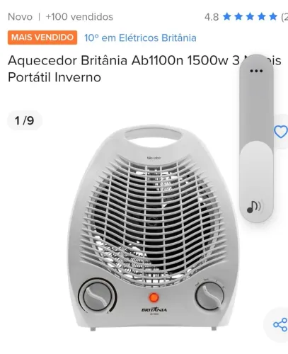 Aquecedor portátil Britânia