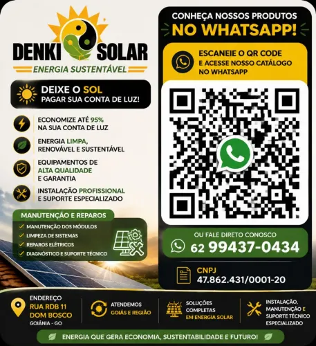 Denki solar limpeza manutenção.