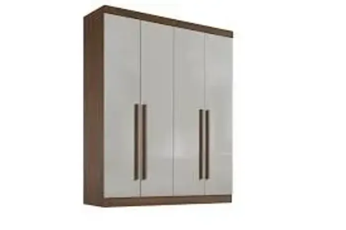 Guarda Roupa Da Vinci Plus 4Pts Castanho.Off White D Doro - Entrega Rápida!