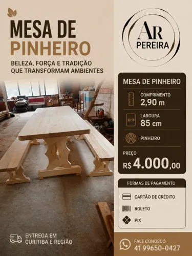 Mesa de pinheiro nova