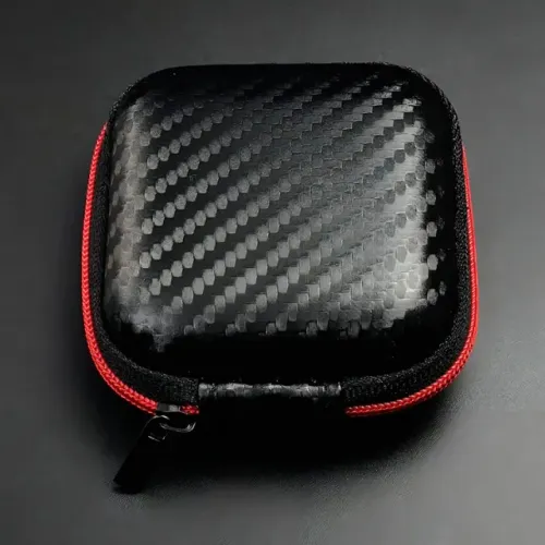 Case com Ziper Bag para Fone De Ouvido Protetor Eva Preto com Vermelho