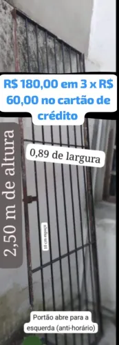 Portão estreito, em ferro maciço 