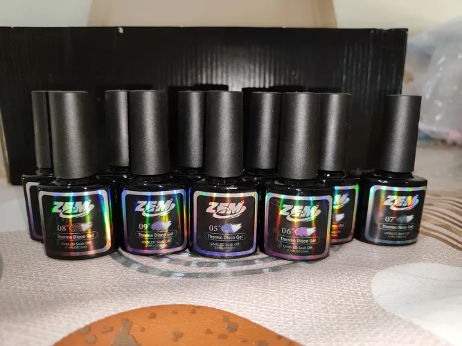Kit com 10 Esmaltes em Gel Glitter Z&M - Nunca Usados