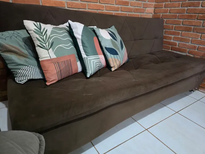 Vendo Sofá-cama marrom Suede