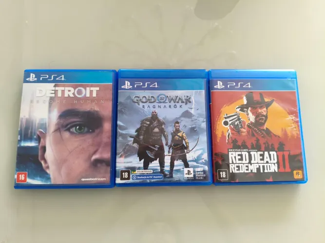 Red dead 2, GOW Ragnarok e Detroit mídias físicas para PS4