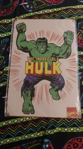 Placa metálica decorativa Incrível Hulk