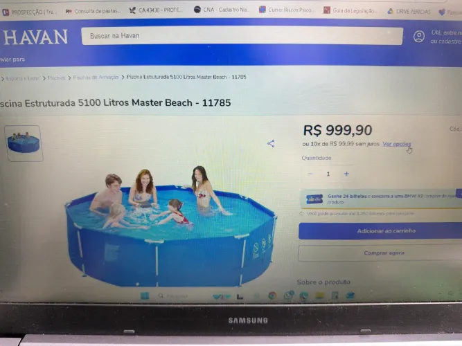 Piscina Estruturada 5100 litros master beach