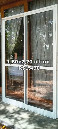 Porta Sacada de Alumínio Completa/1,60×2,20