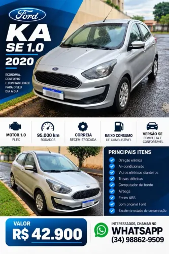 Ford KA 1.0 Se/se Plus Tivct Flex 5P 2020