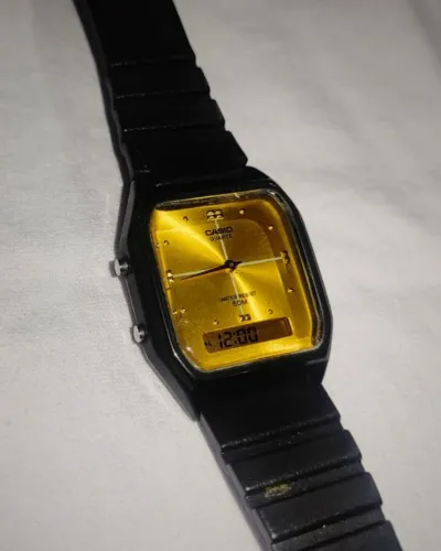 Relógio Casio Gold Anadigi Vintage Resistente A Água