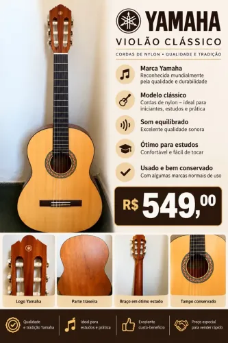 Violão Yamaha Clássico Nylon Conservado