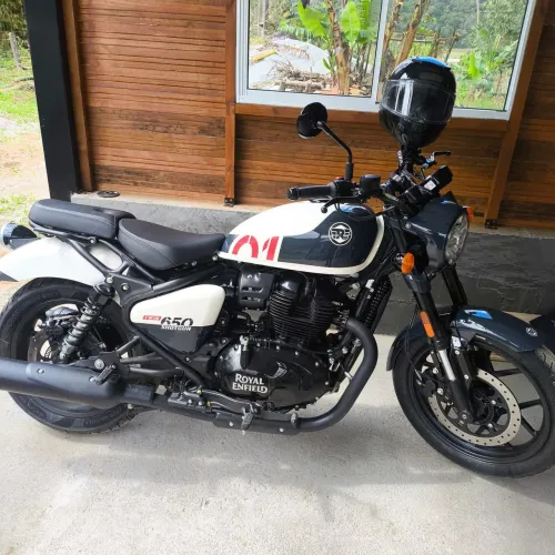 Royal enfield shotgun 650 - sissybar, protetor de motor, escamento com ronco top