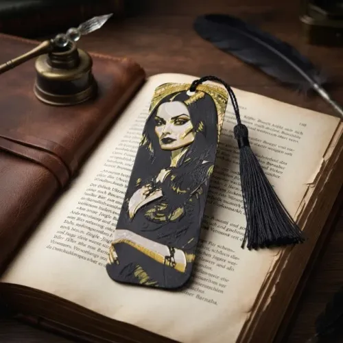 Marcador de Página Morticia Addams - Impressão 3D em Camadas