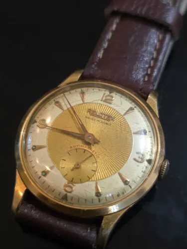 Relógio suíço vintage original Relotex 17 rubis mostrador com textura pie-pan 