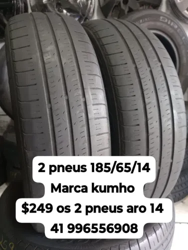Pneus 175/65/14 marca kumho $249 os 2 pneu aro 14 usados. Roda muito ainda não é remold