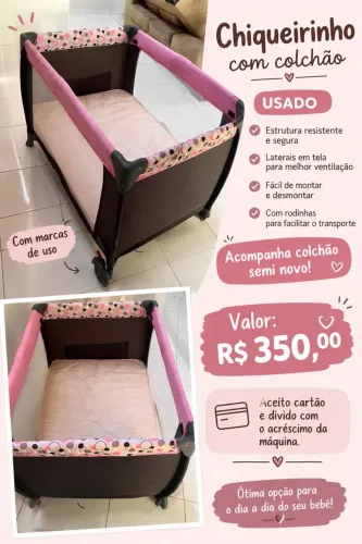 Chiqueirinho com colchão semi novo