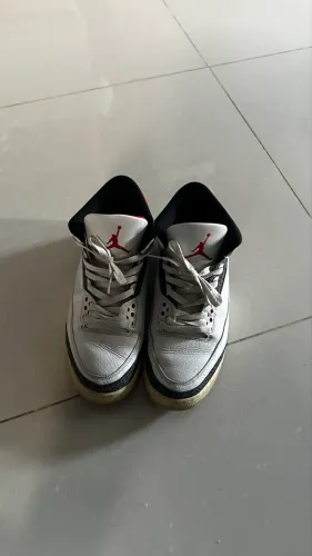 Tênis Jordan 3 fire red denim