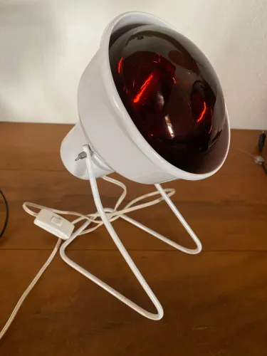 Lâmpada Infravermelho FullCenter para Fisioterapia com Suporte Branco de 250W