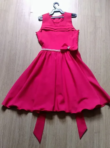 Vestido Infantil de Festa Vermelho - Tam 5 a 6 Anos (Excelente Estado)