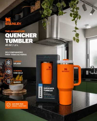 Copo Stanley Quencher 1,18L - Azul/Laranja