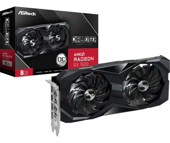 Placa de Vídeo ASRock Radeon RX 7600 8GB Challenger OC GDDR6 HDMI 2.1 LACRADA