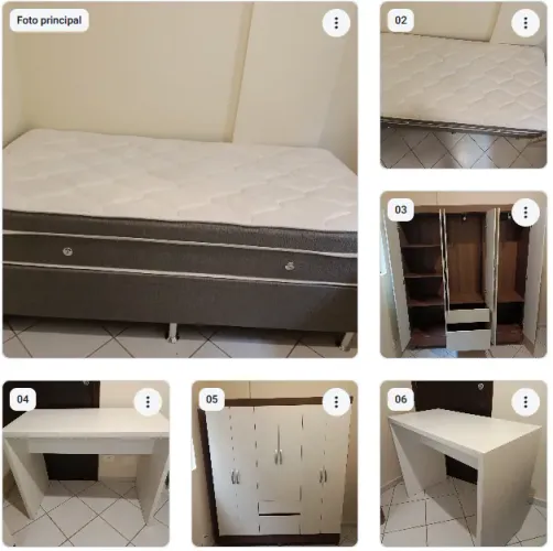 Moveis de Quarto - Cama, Guarda-Roupa e Escrivaninha