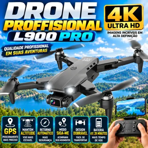 Drone Profissional L900 Pro Se Câmera Hd 4k Gps Retorno Wifi