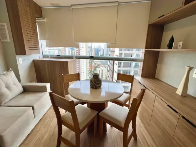 Apartamento studio mobiliado para alugar no Air Brooklin com vaga de carro, próx. metrô, A