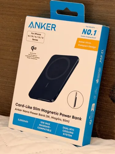 Power Bank Anker Nano MagGo Slim 5000mAh Qi2 - Novo Lacrado