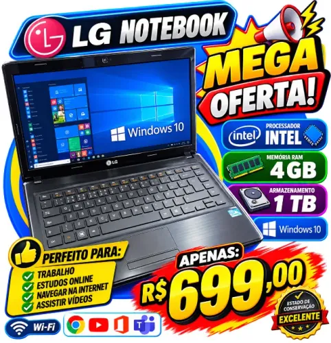 Notebook LG Intel Impecavel BATERIA 100%