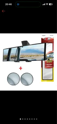 Espelho Retrovisor Interno Universal Grande + mini retrovisor duplo