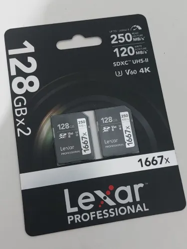 Lexar Cartão profissional 1667X 128GB (pacote com 2) SDXC UHS-II