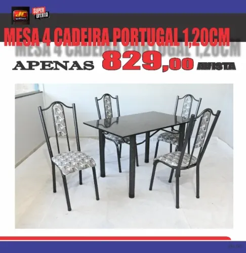 MESA PORTUGAL 4 CADEIRAS 1,20M
