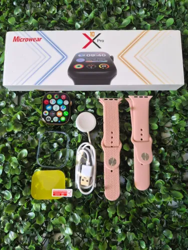 SmartWatch Microwear Rosa Com 2 Pulseiras, Capinha e Película
